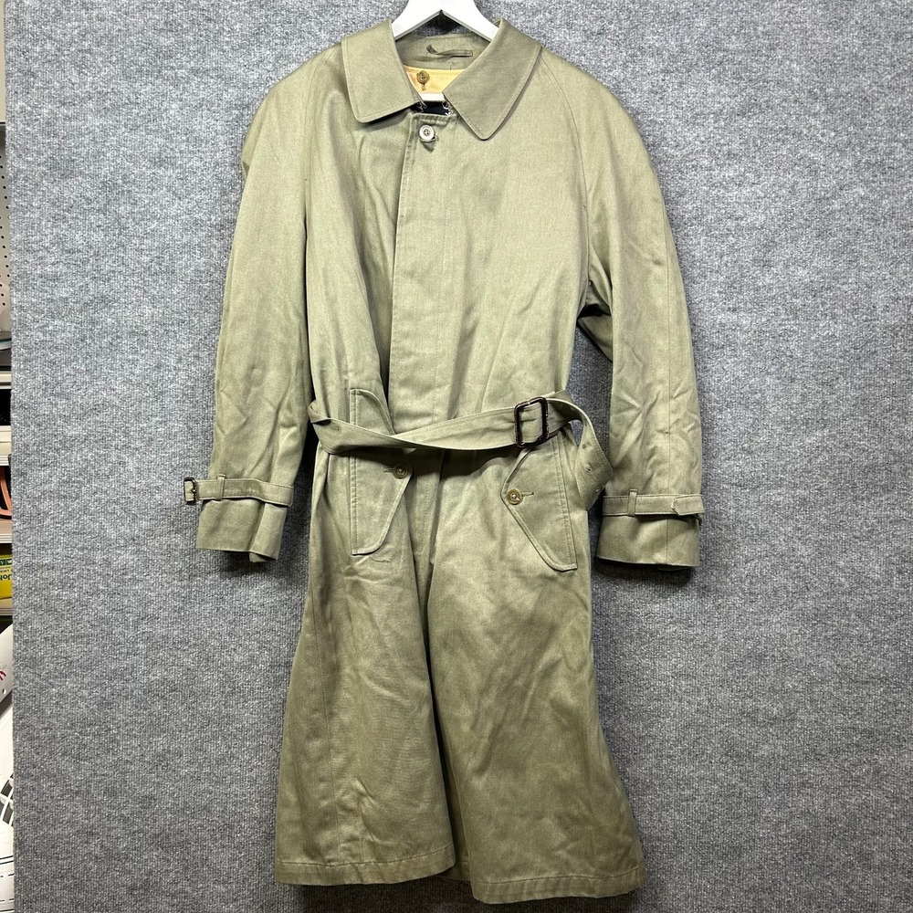 Austin Reed Regent Street Trench Coat Men's Olive Green Belted Classic - 40S